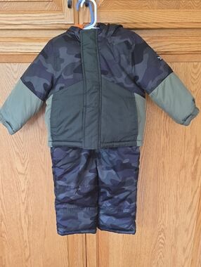 Toddler Camo Puffer Snowsuit Jacket & Pants - Olive Green 2T